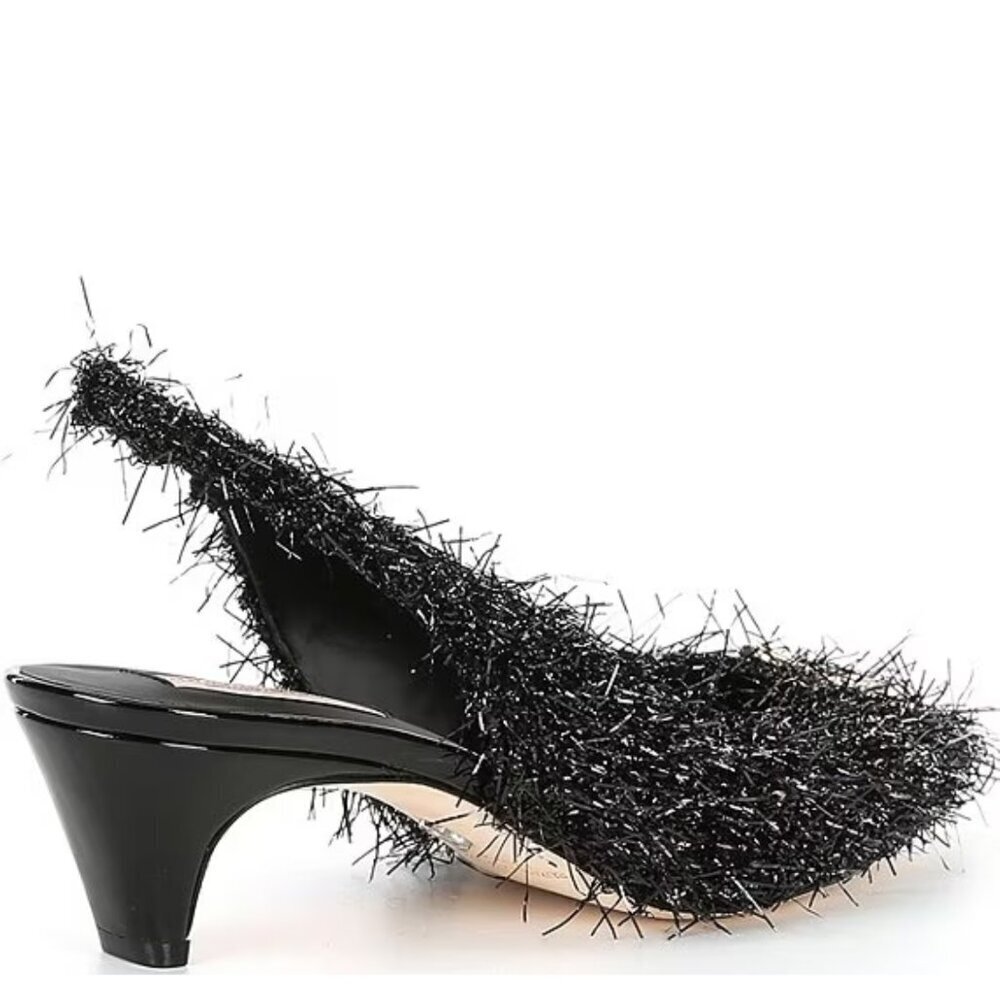 NEW Antonio Melani x Elizabeth Damrich Moon Boucle Frayed Detail Slingback Pumps - Picture 3 of 6